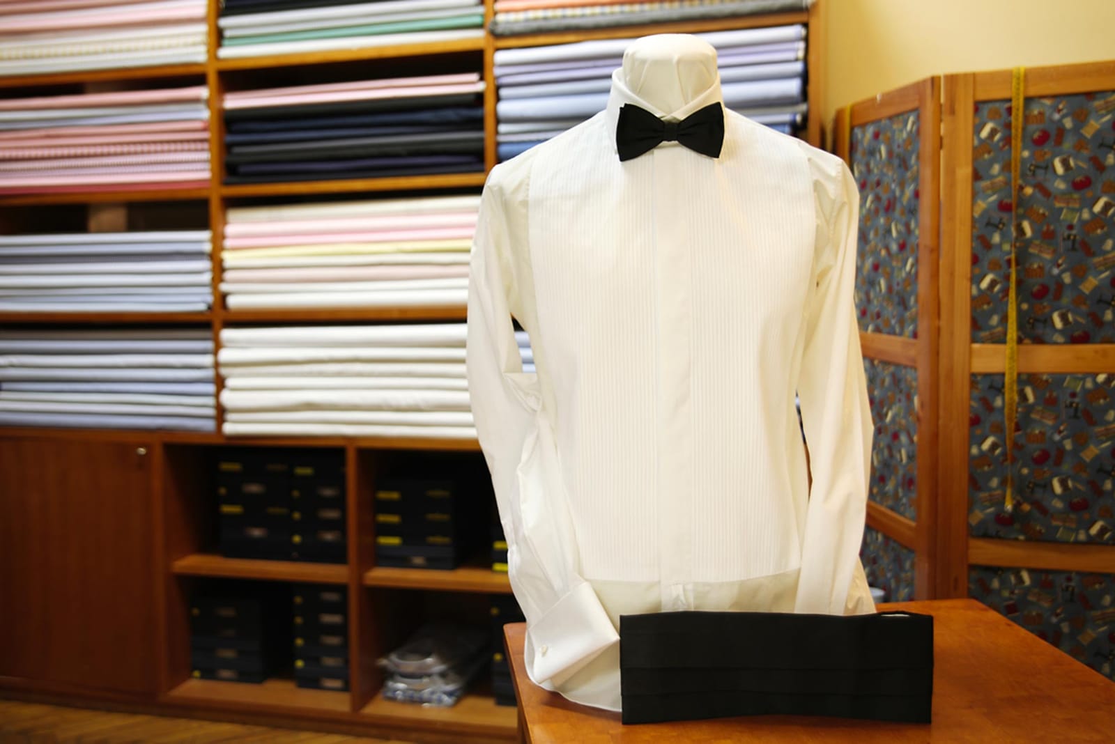 Shirt cloths on the shelves inside