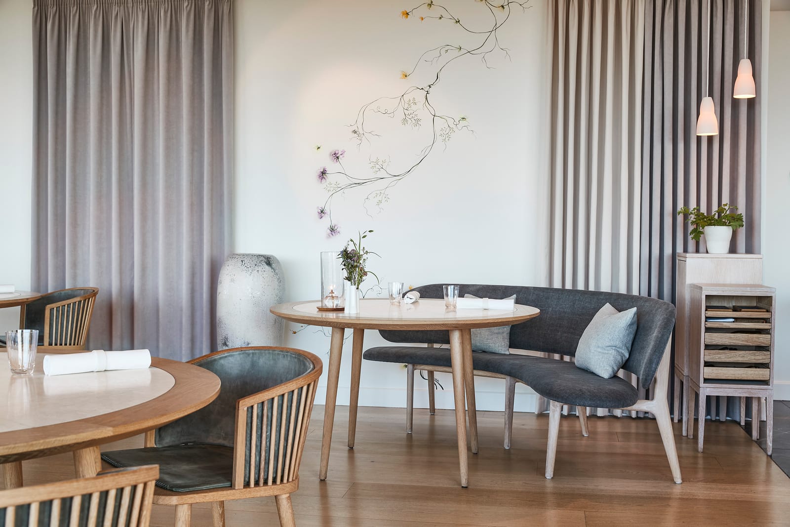 A table in the dining room