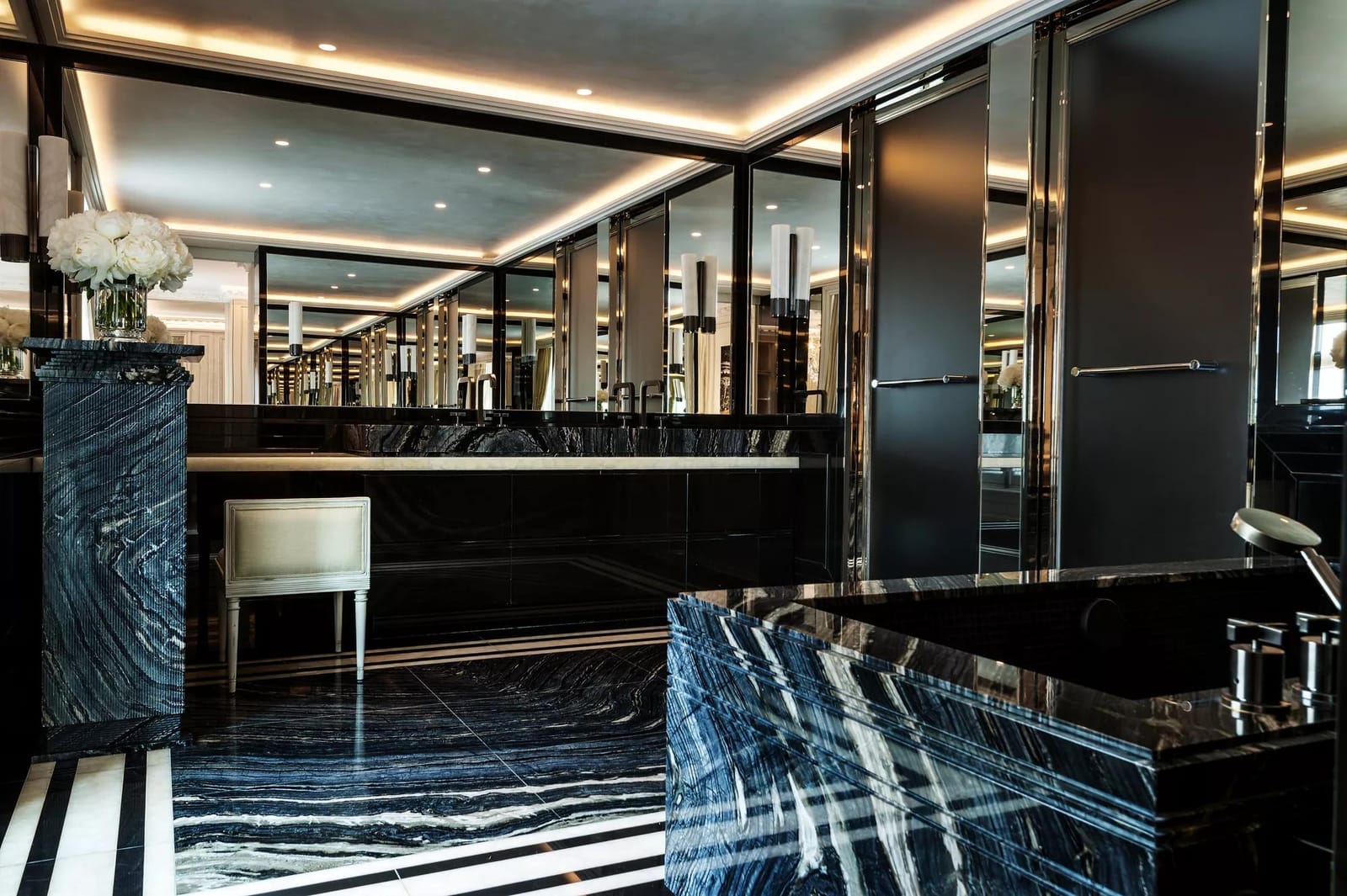 The black marble bathroom