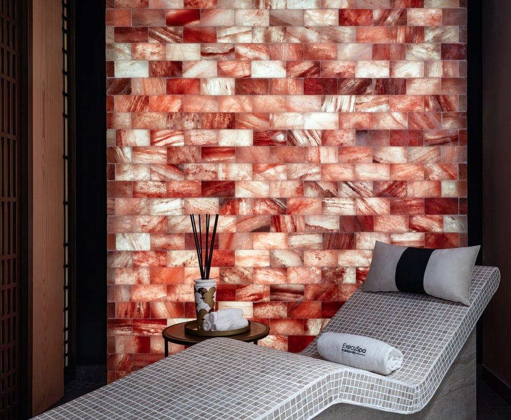 The salt wall in the spa