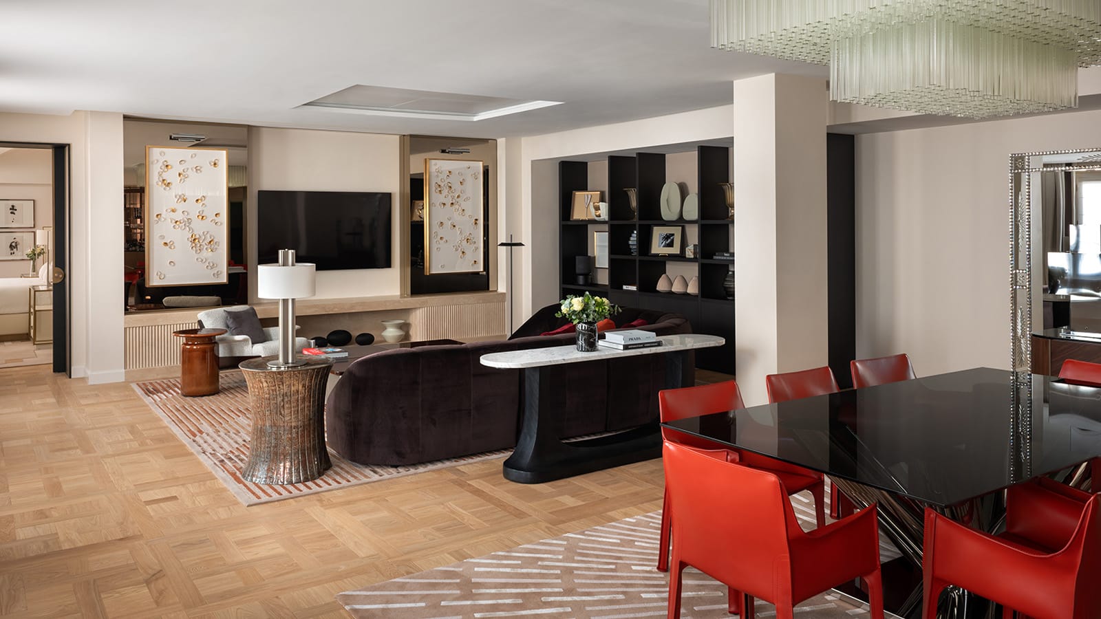 The living and dining room