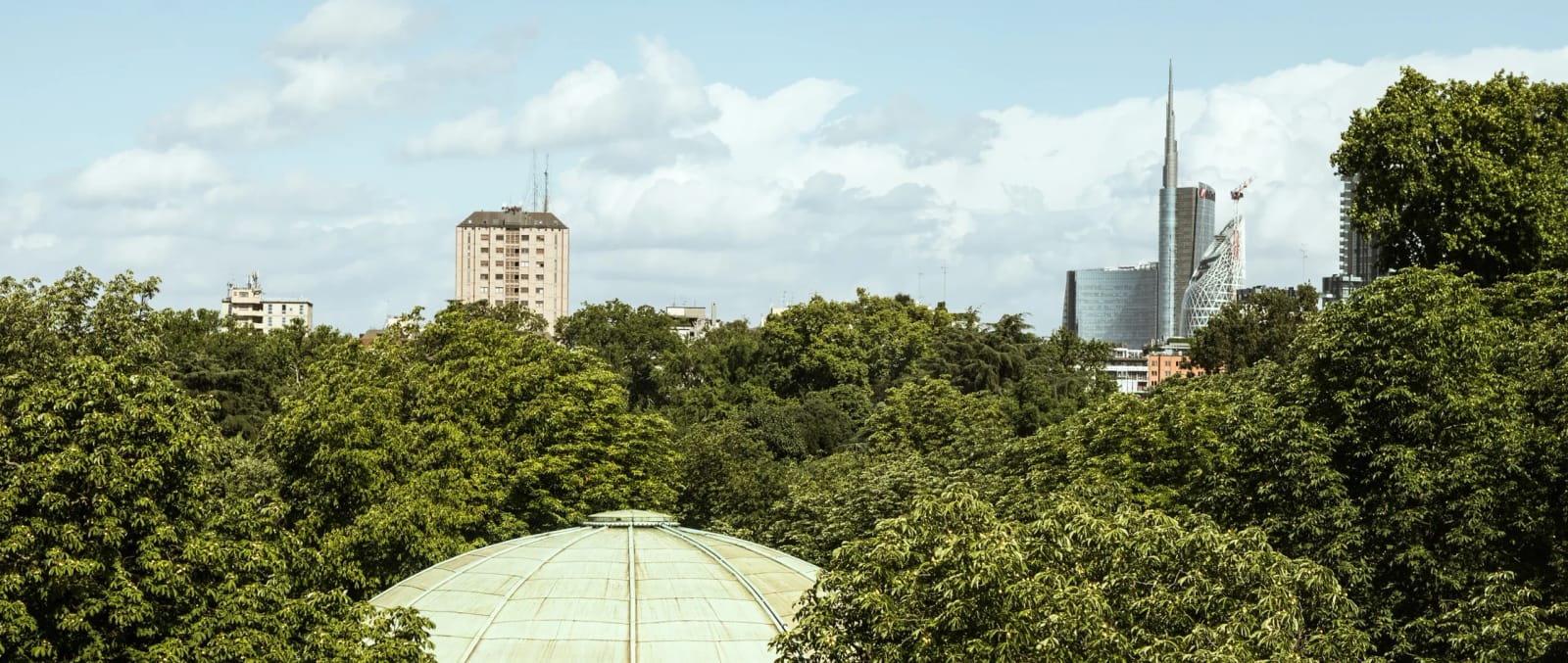 The view over the park at Porta Venezia