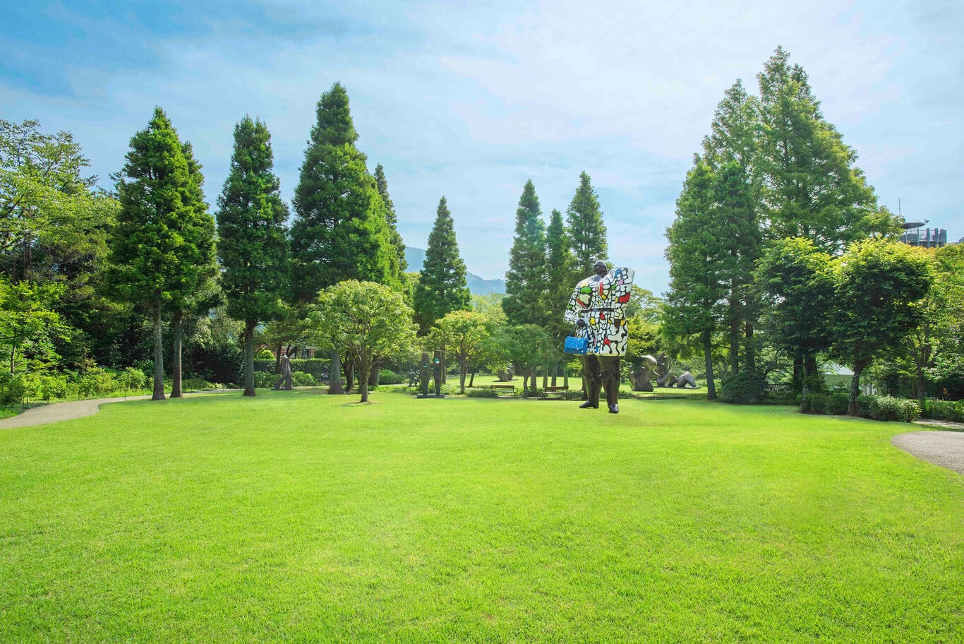 The sculpture garden in summer