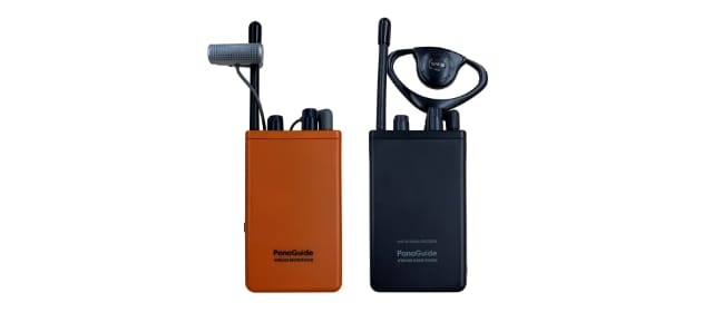 The portable set used for whispered interpreting