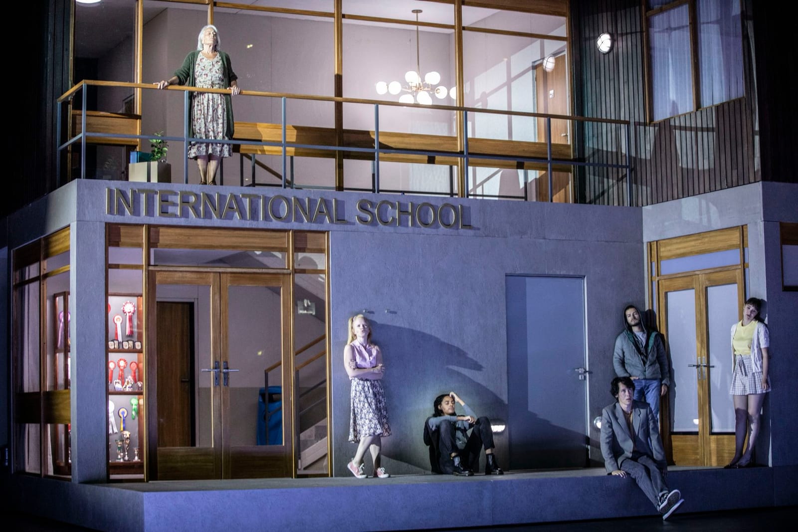 The two-storey school set of Simon Stone's staging