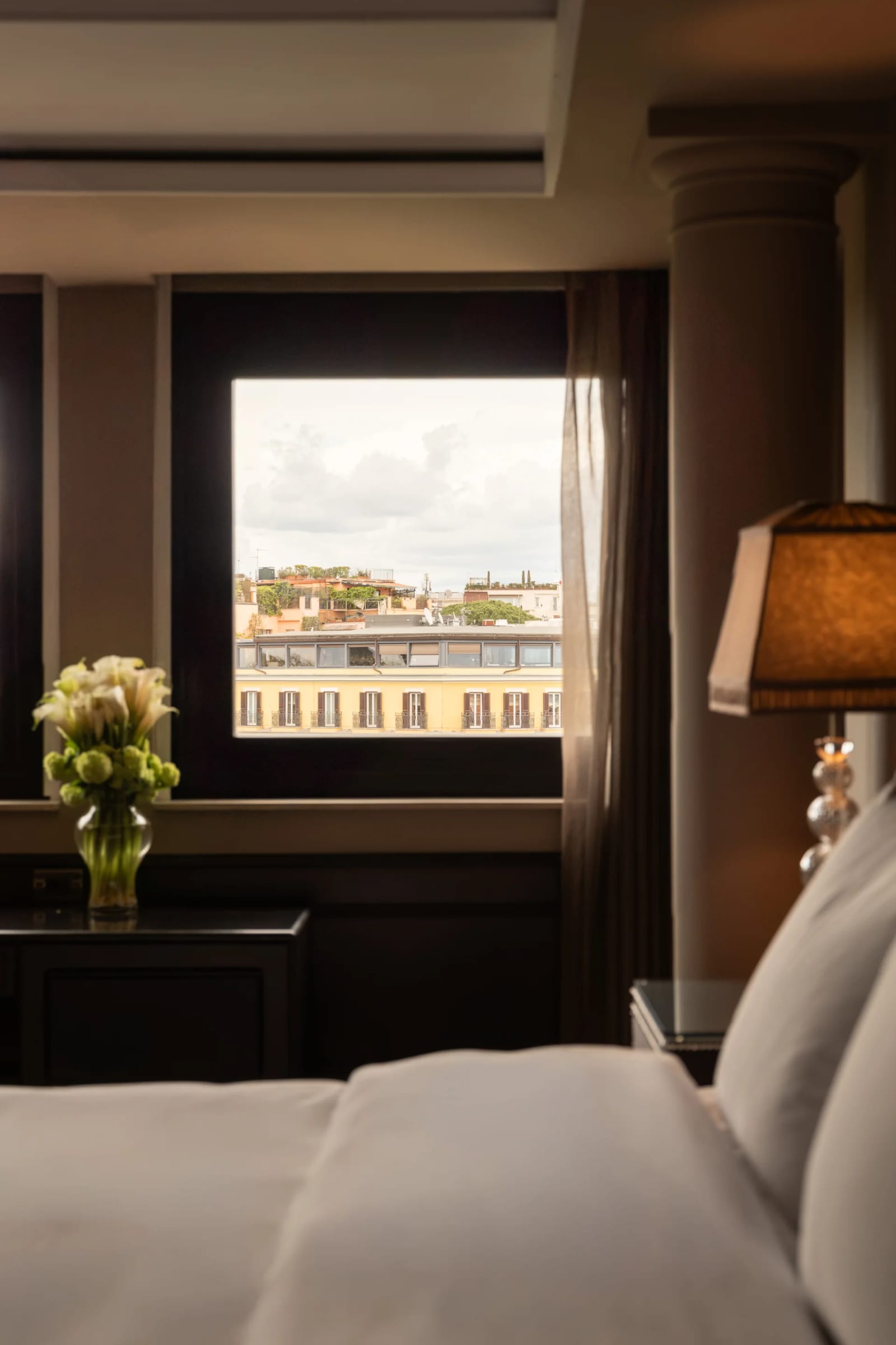 A bedroom over the rooftops