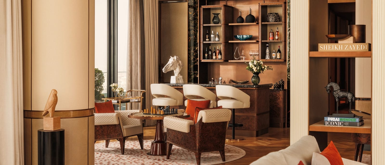 The bar and sitting room