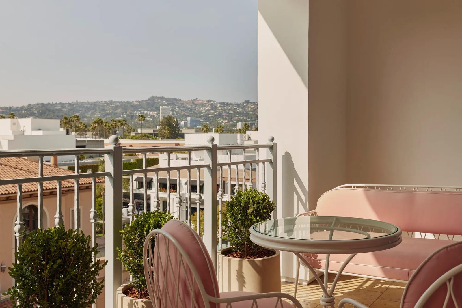 The terrace, looking north to the hills