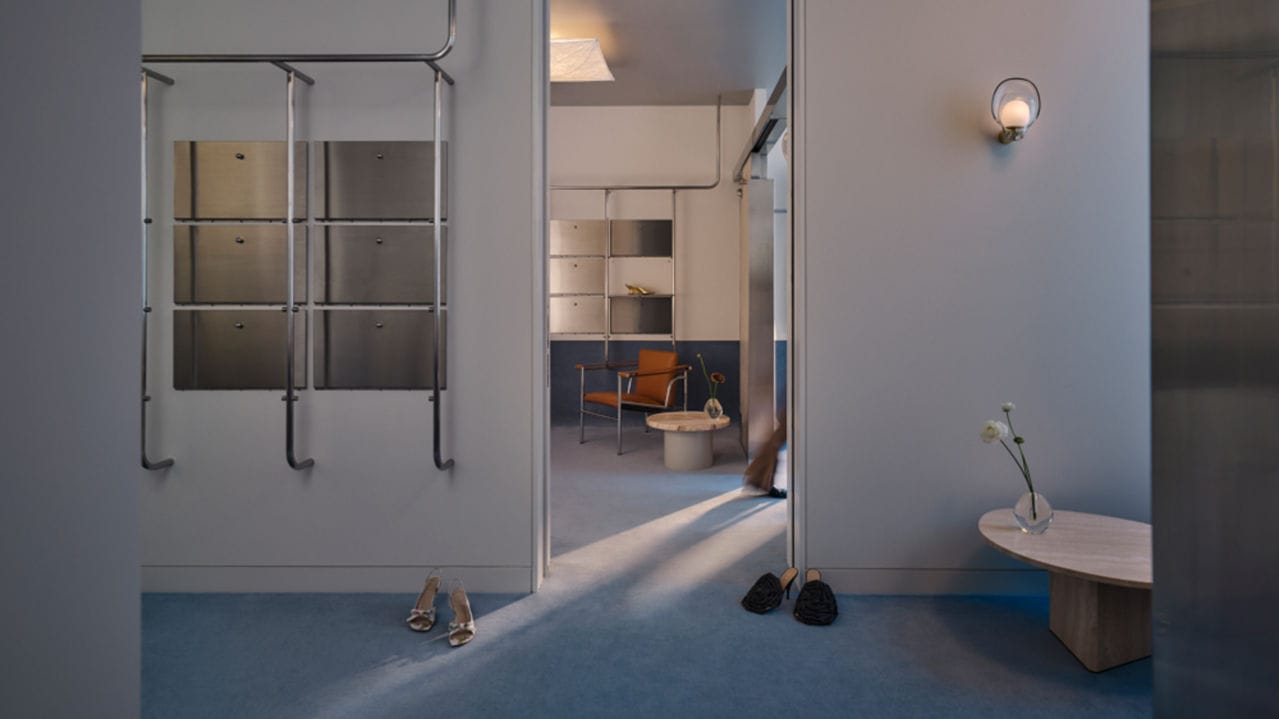 Fitting rooms in a suite at 40 Duke