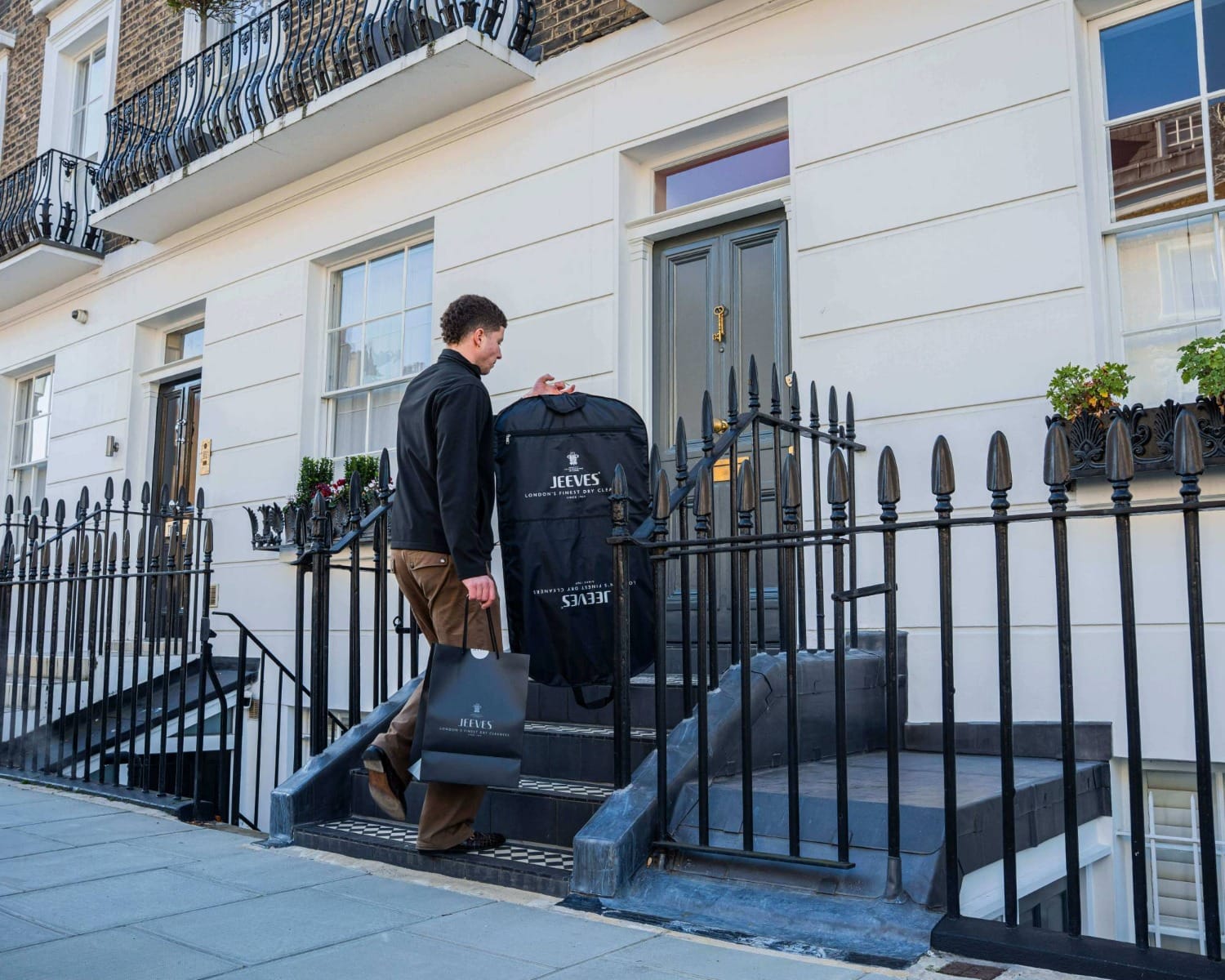 A collection arriving at a Belgravia door
