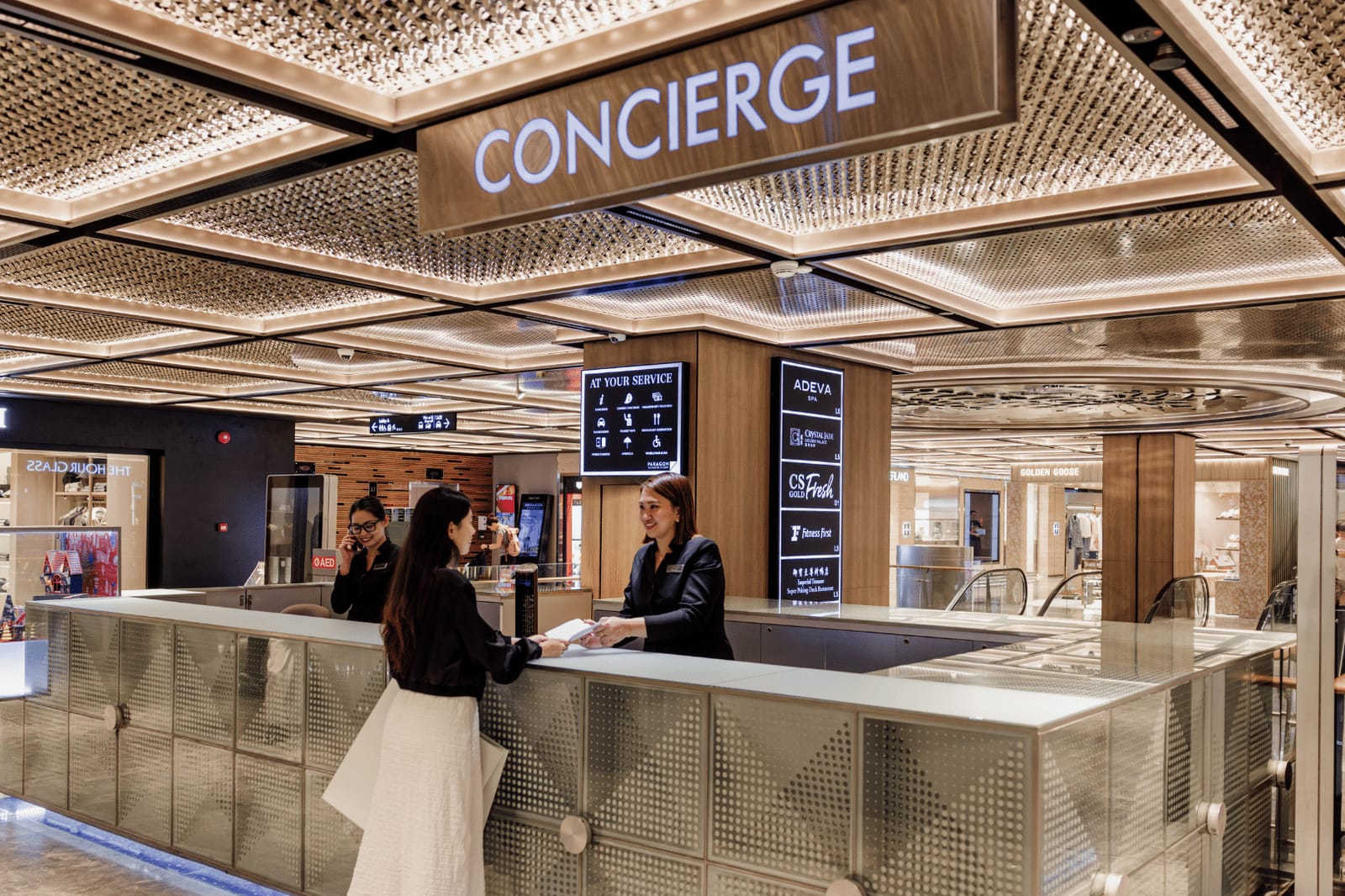 The concierge desk on Level 1