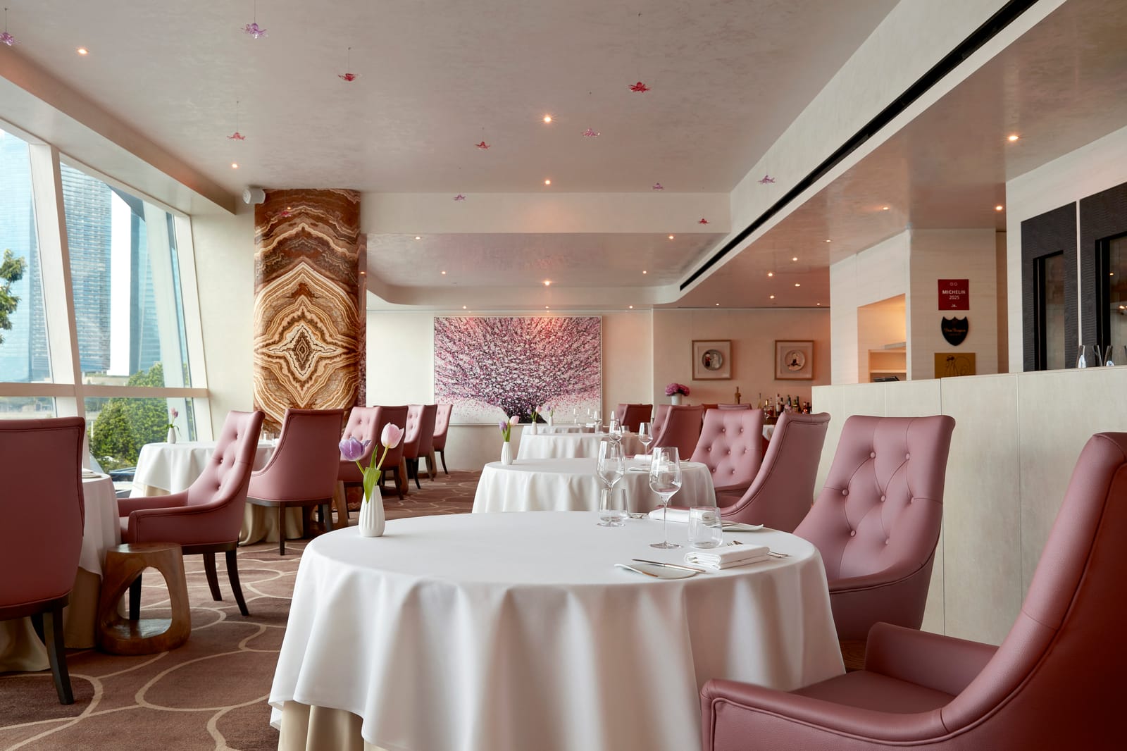 The dining room along the window