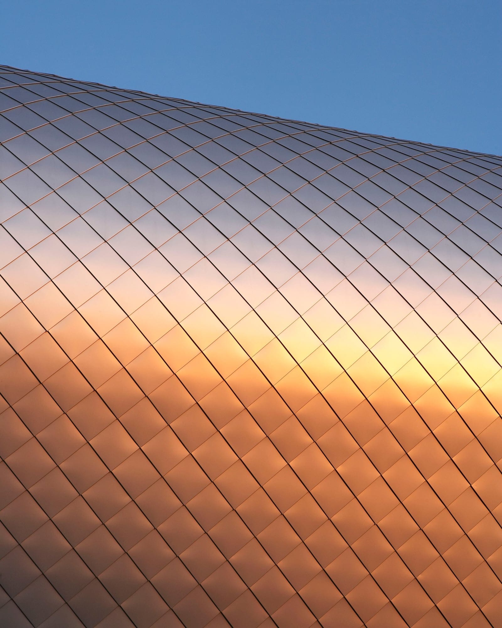 The terminal's curved metal roof