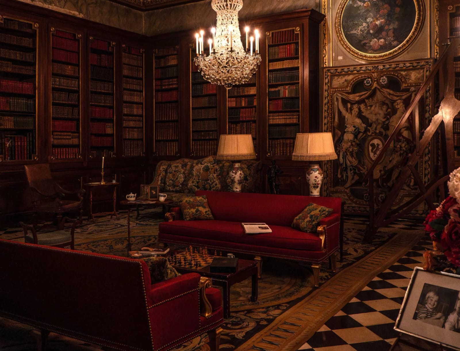 The library by candlelight