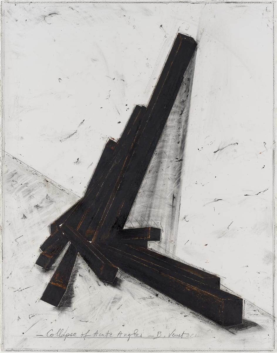 Collapse of Acute Angles, a Venet work on paper, 2021