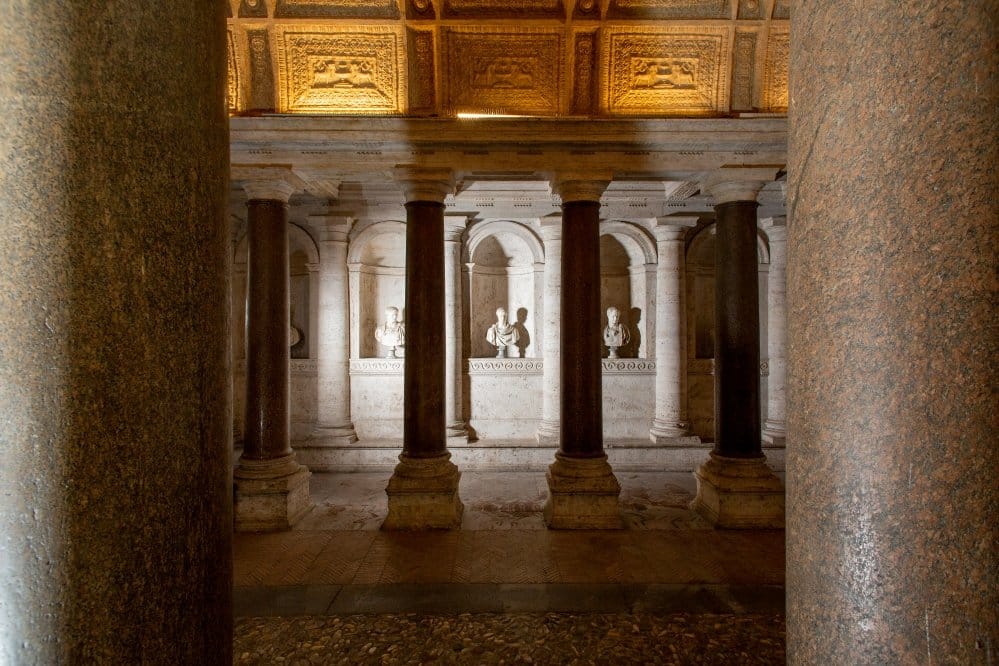 The columned vestibule