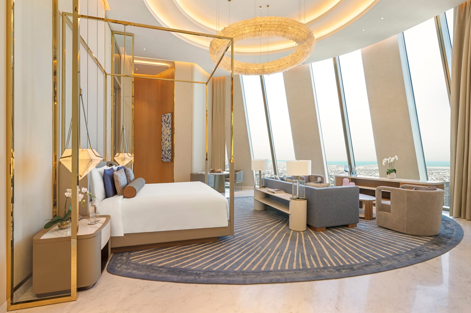 The bedroom above the city