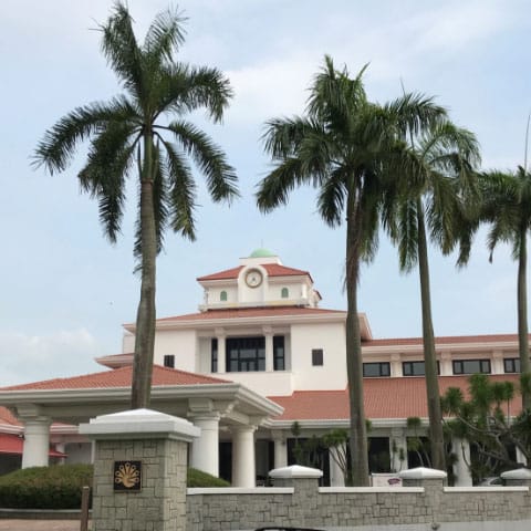 The clubhouse entrance