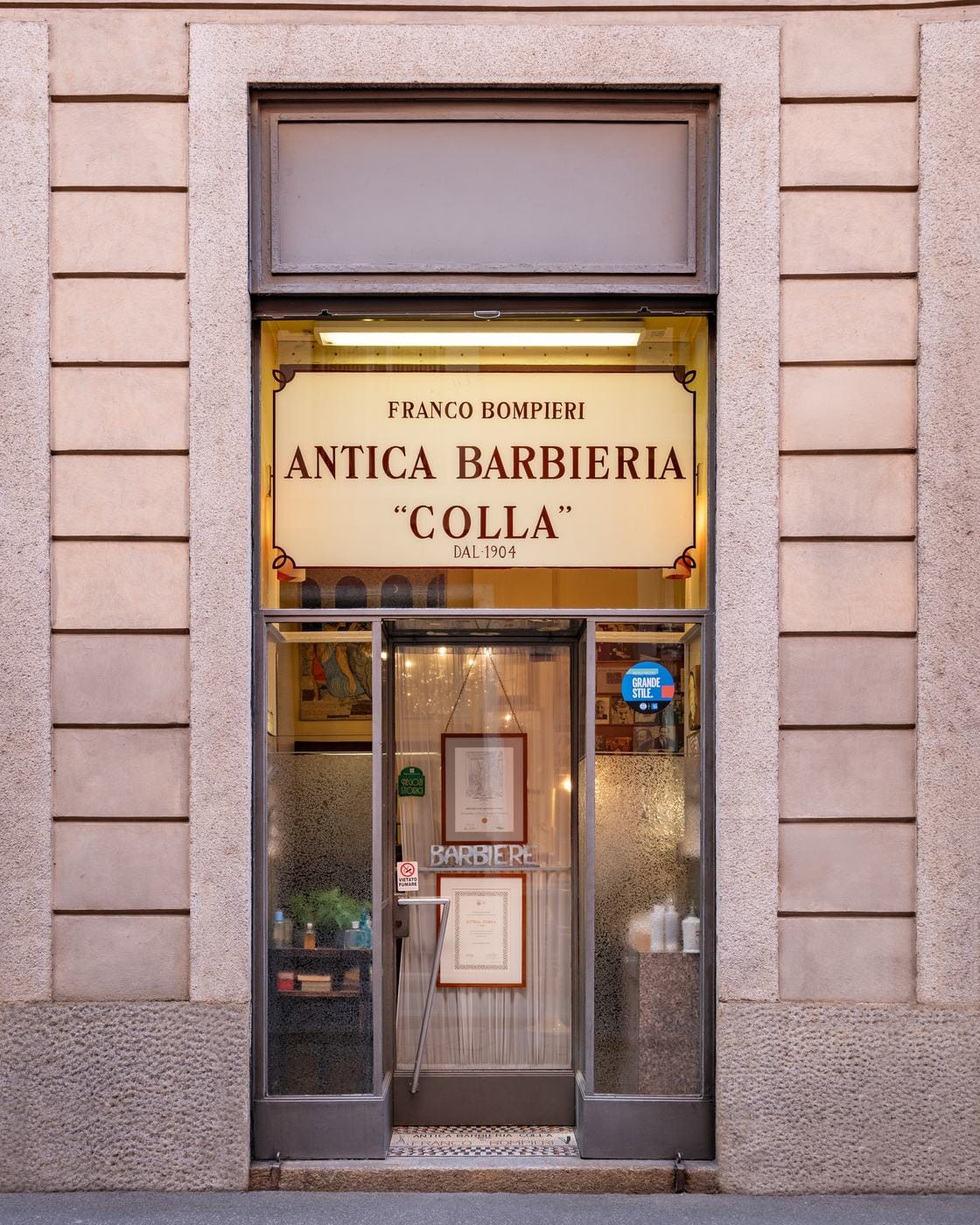 The shopfront on Via Gerolamo Morone