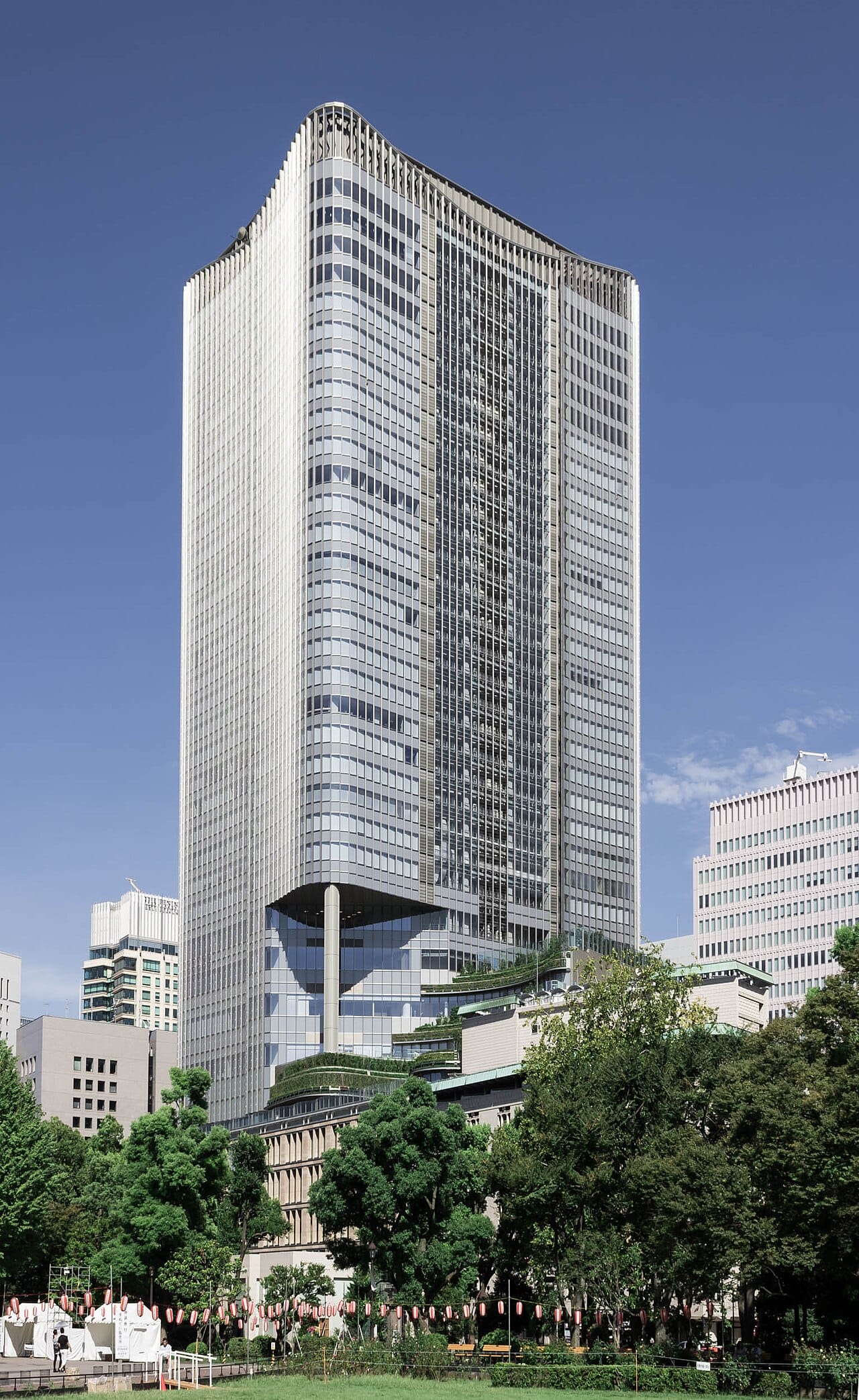 Tokyo Midtown Hibiya, home of TOHO Cinemas Hibiya, from Hibiya Park
