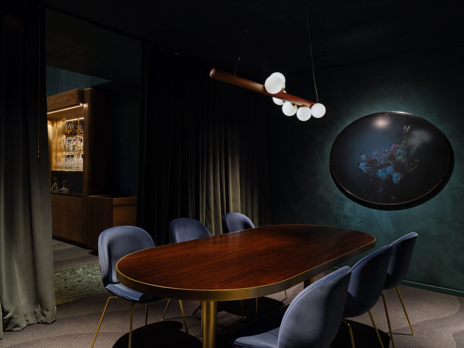 The curtained private room