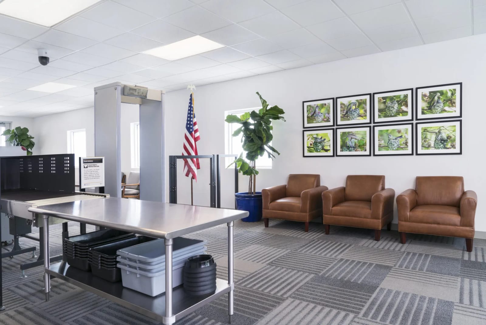 The private security screening room