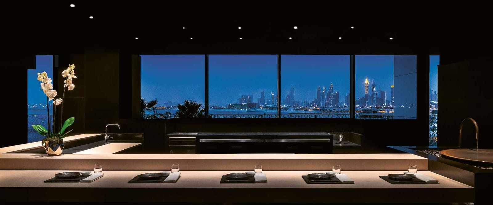 The counter at night