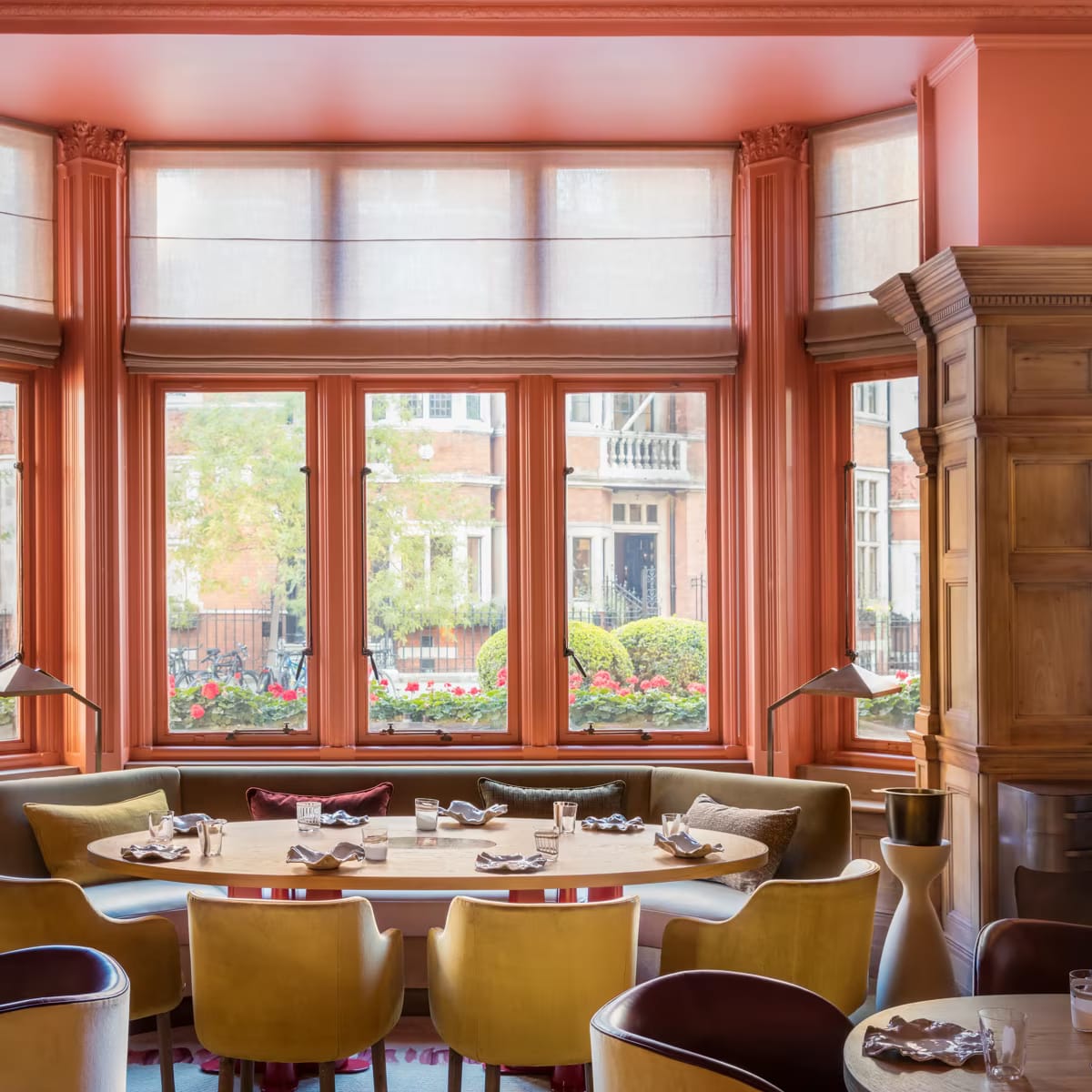 The dining room's bay window on Carlos Place