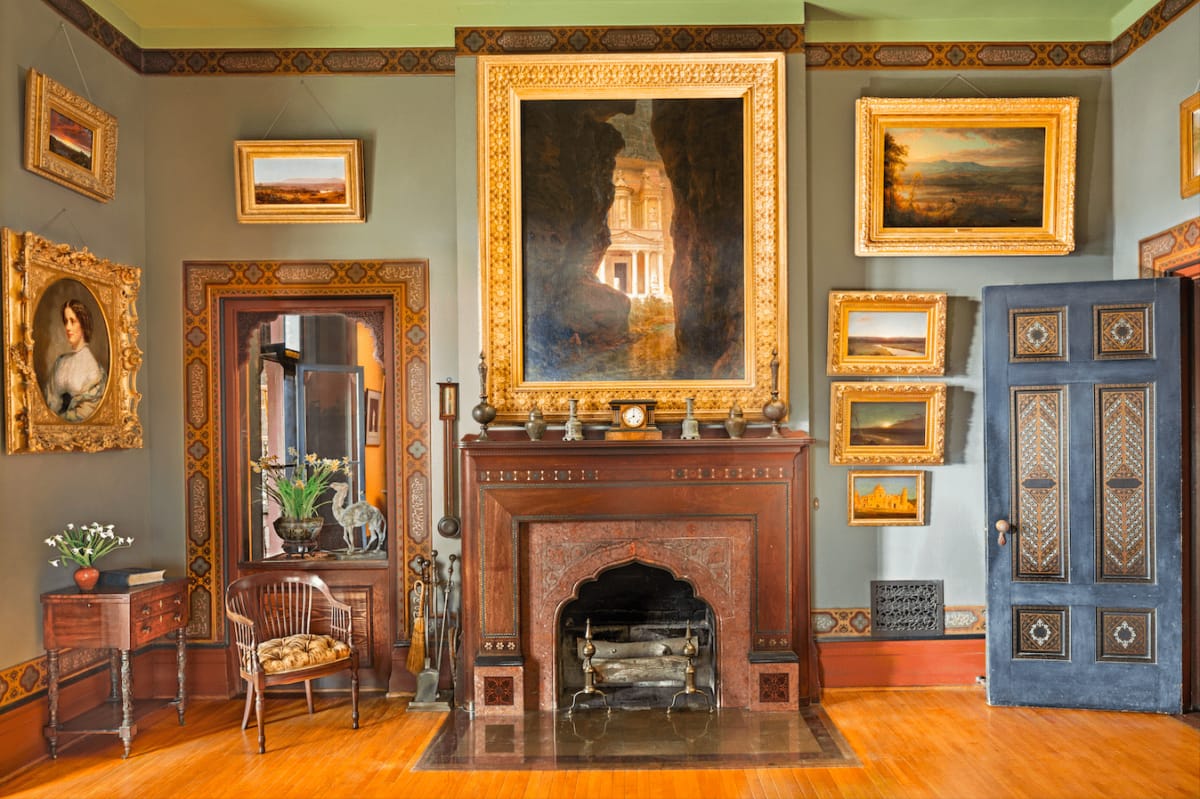 The Sitting Room, hung with Church's paintings