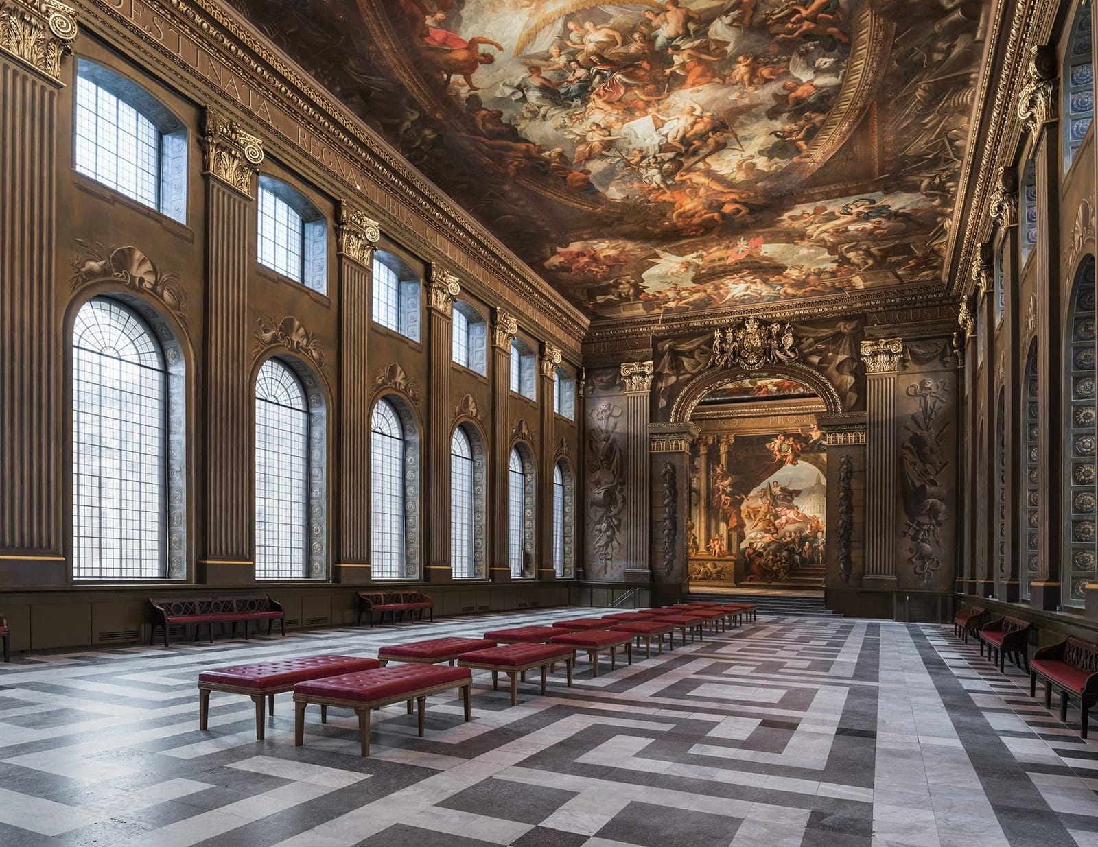 The Lower Hall under the conserved ceiling