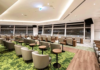 The TIAT Lounge by the windows