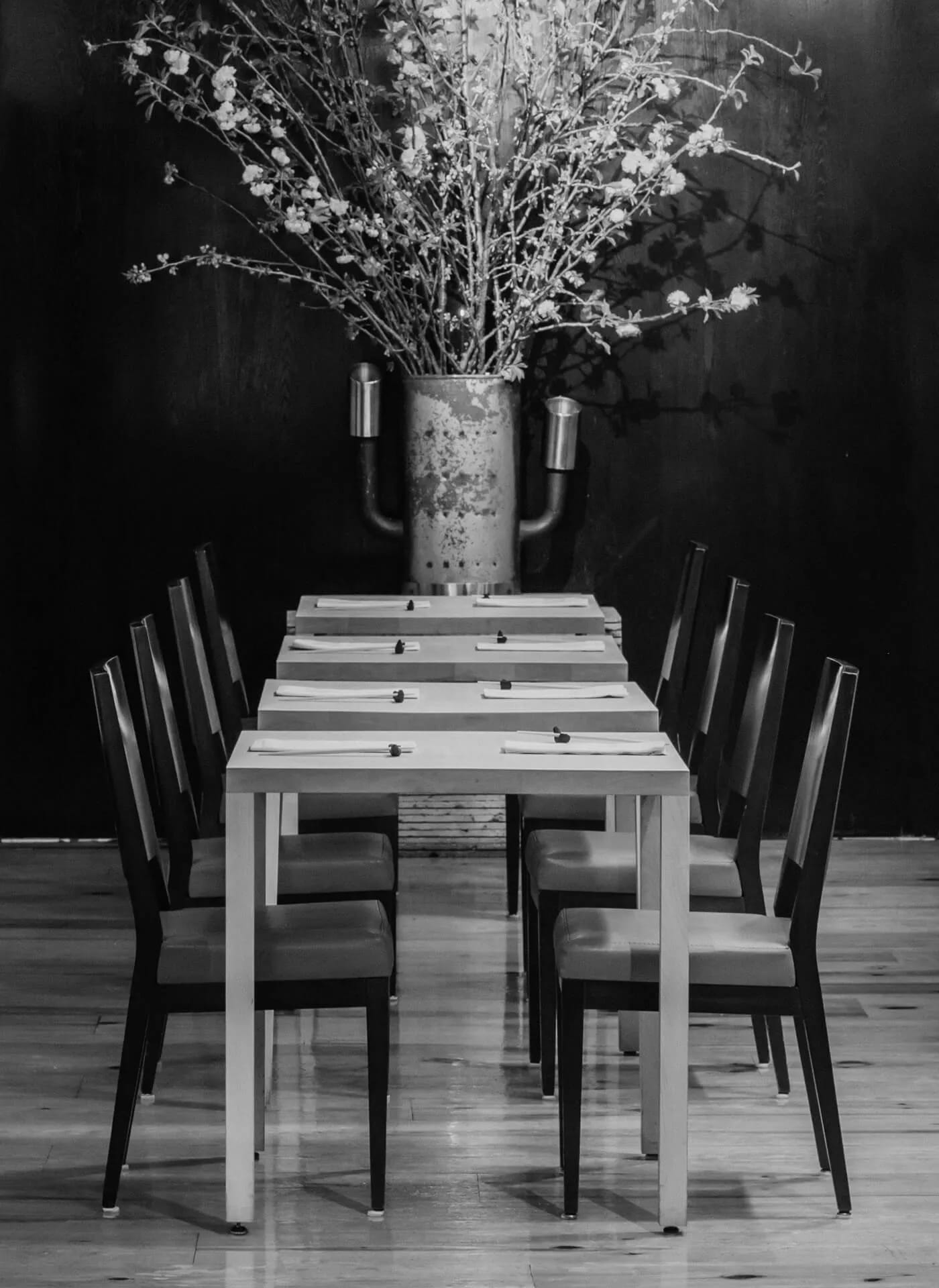 Tables in the dining room