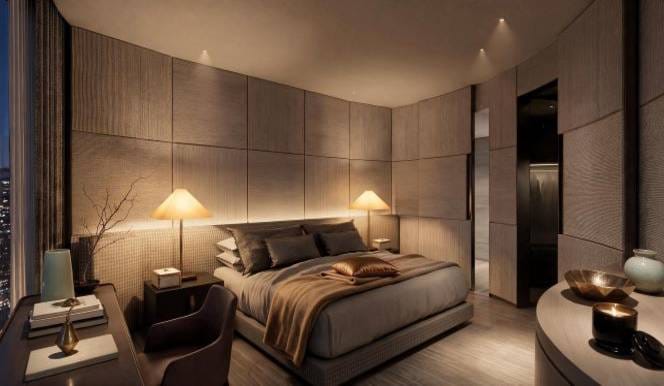 The suite's bedroom