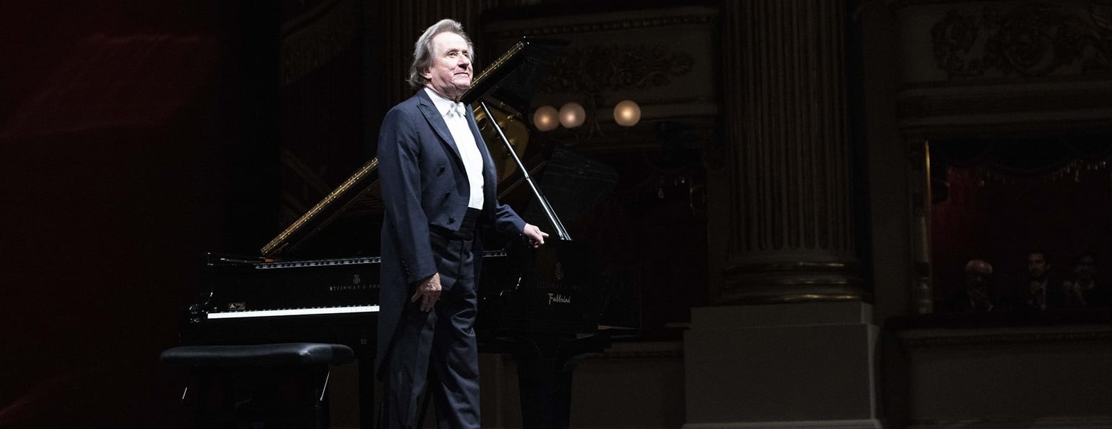 Buchbinder at the piano on La Scala's stage