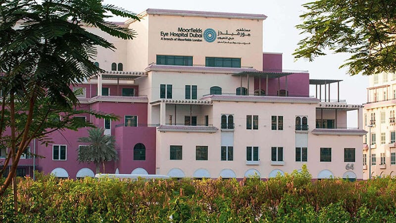 The hospital building in Dubai Healthcare City