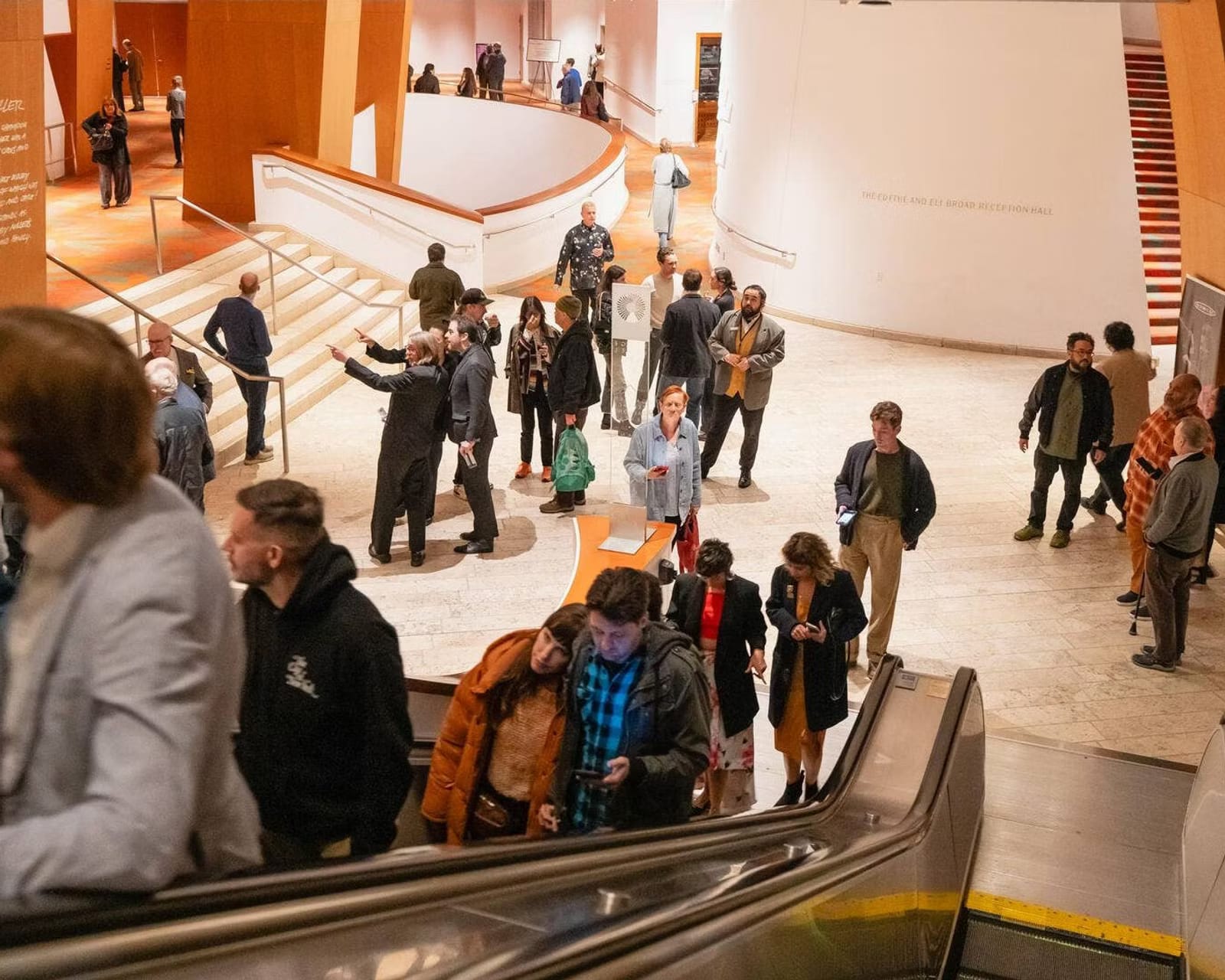 The lobby of Walt Disney Concert Hall before a concert