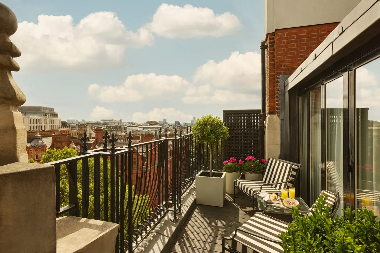 A balcony over the Mayfair rooftops